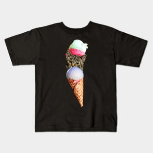 Kitty Golf Ice Cream Kids T-Shirt